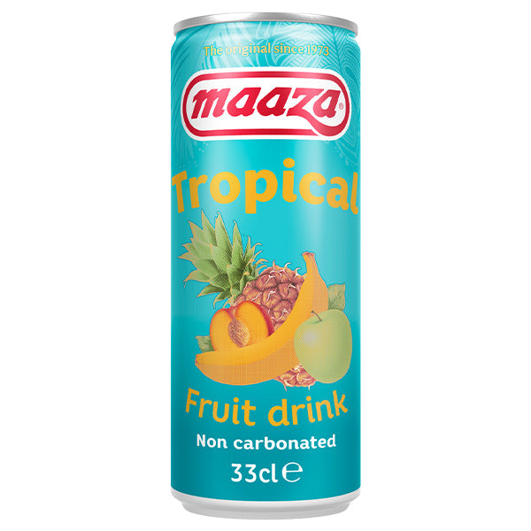 Maaza Tropical Canette Sleek – Pack de 24 x 33CL | Boisson Tropicale Rafraîchissante
