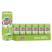 Oasis Pomme Poire – Pack de 24 Canettes (24 x 33cl) | Saveurs Douces & Rafraîchissantes