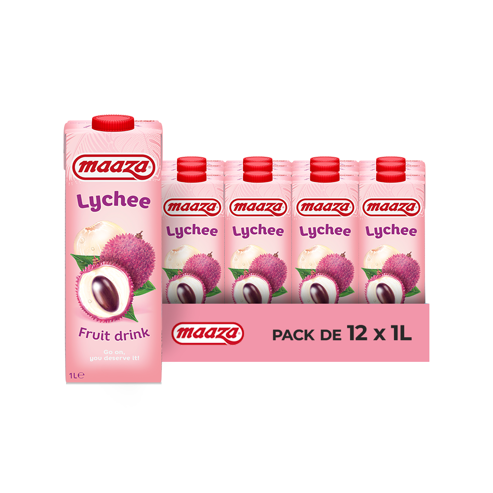 Maaza Litchi – Pack de 12 x 1L | Boisson Litchi Grande Bouteille