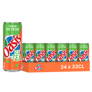 Oasis Thé Pêche – Pack de 24 Canettes (24 x 33cl) | Infusion Thé Glacé & Fruits