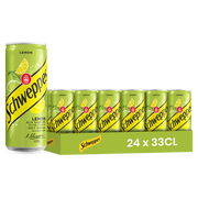 Schweppes Lemon – Pack de 24 Canettes (24 x 33cl) | Citron Intense et Pétillant