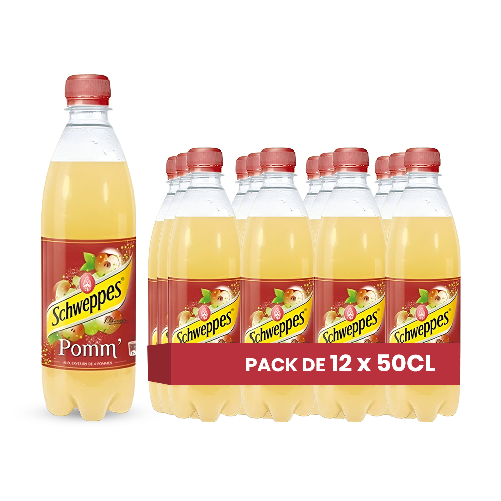Schweppes Apple – Pack of 12 Bottles 50CL | Sparkling Apple Drink
