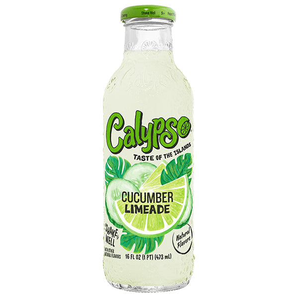 Calypso Cucumber Limeade – Pack de 12 Bouteilles 473ML | Limonade Concombre Citron Vert
