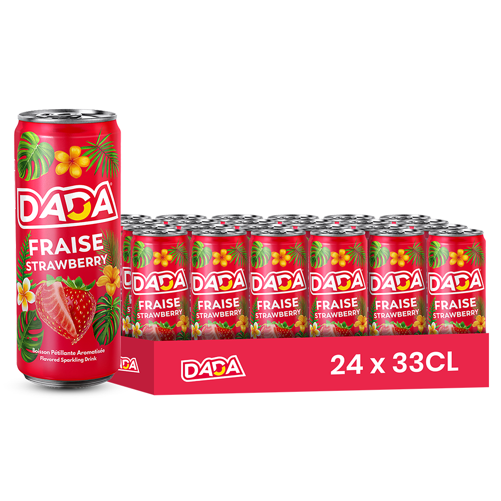 Dada Fraise – Pack de 24 Canettes (24 x 33cl) | Boisson Gazeuse à la Fraise