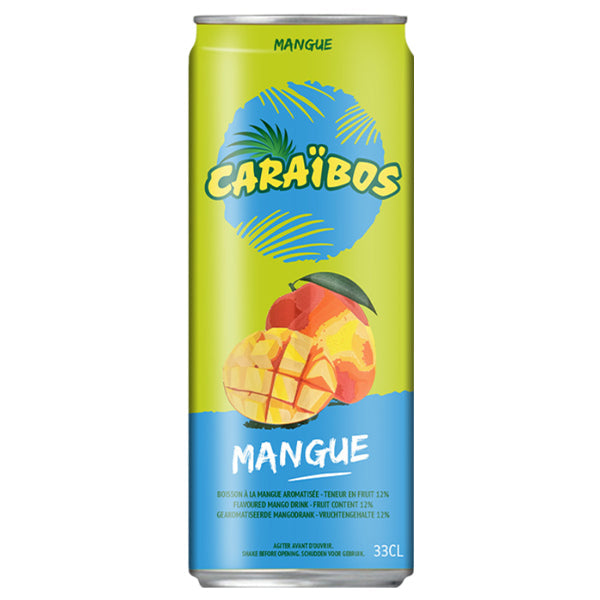 Caraïbos Mangue – Pack de 24 Canettes (24 x 33cl) | Jus de Mangue Authentique