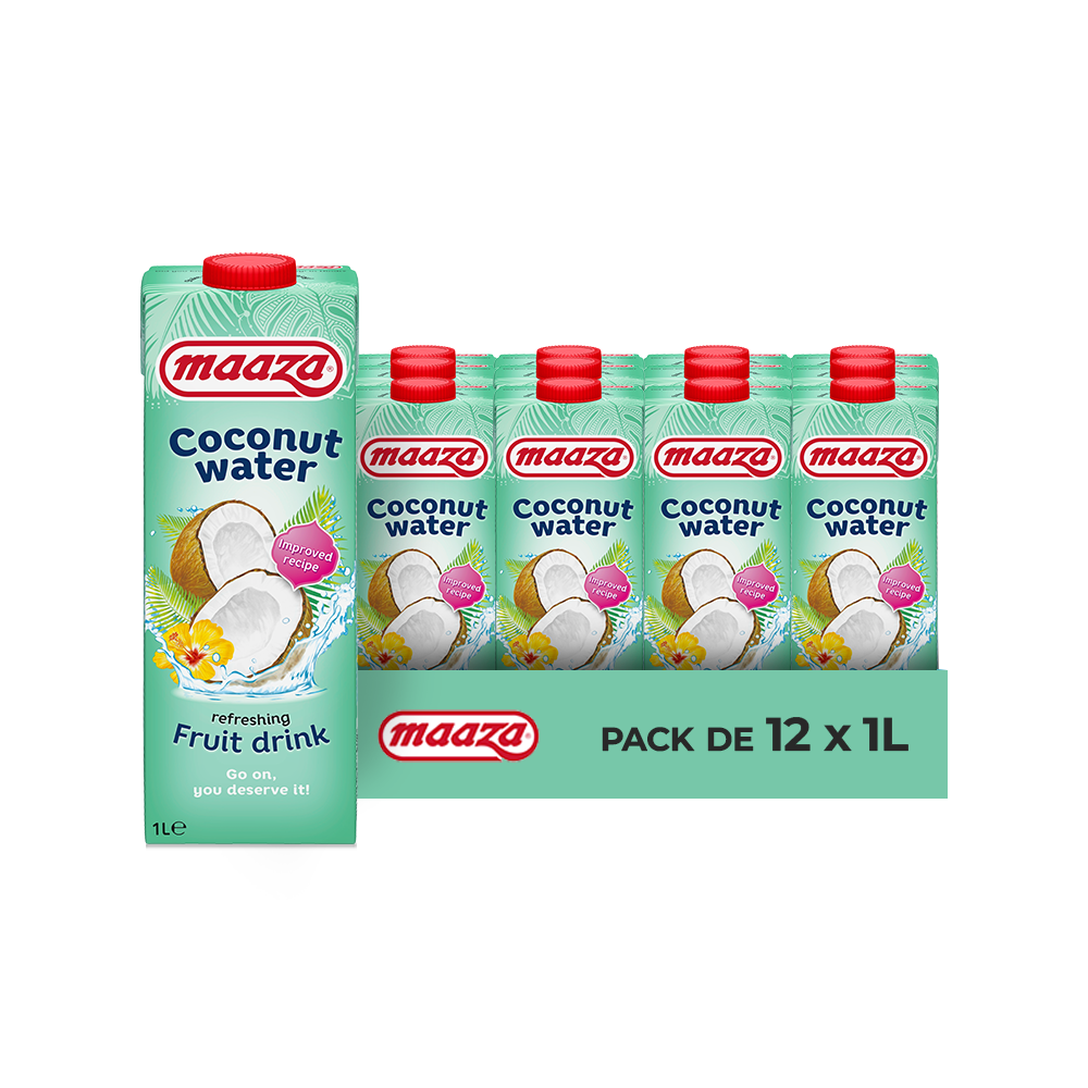 Maaza Eau de Coco – Pack de 12 x 1L | Boisson Naturelle Eau de Coco