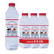 Cristaline Fruits Rouges – Pack de 6 Bouteilles (6 x 1,5L) | Saveurs Rouges Intenses