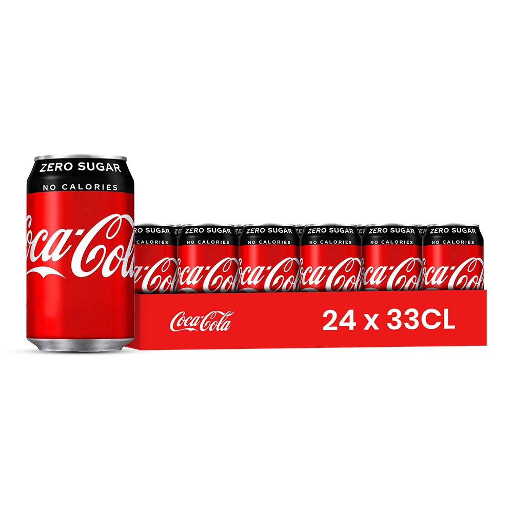 Coca Cola Zero (DK) Pack 24 x 33CL – Soda Zero Sucre Canettes