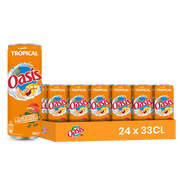Oasis Tropical – Pack de 24 Canettes (24 x 33cl) | Saveur Exotique Sans Gaz