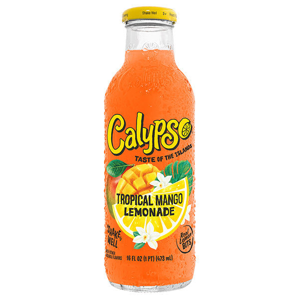 Calypso Tropical Mango Lemonade – Pack de 12 Bouteilles 473ML | Limonade Mangue Tropicale