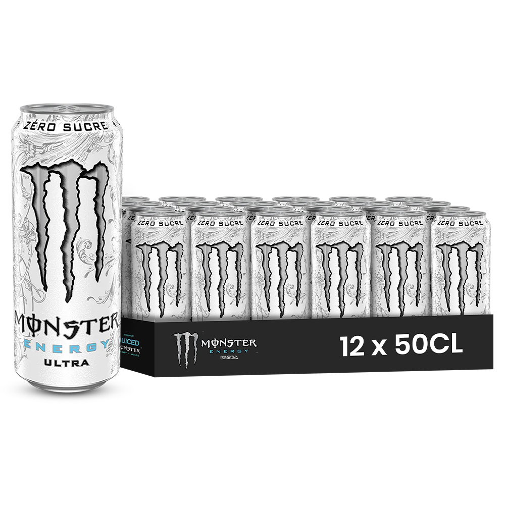 Monster Energy Ultra White Pack 12 x 50CL – Énergie Ultra Légère