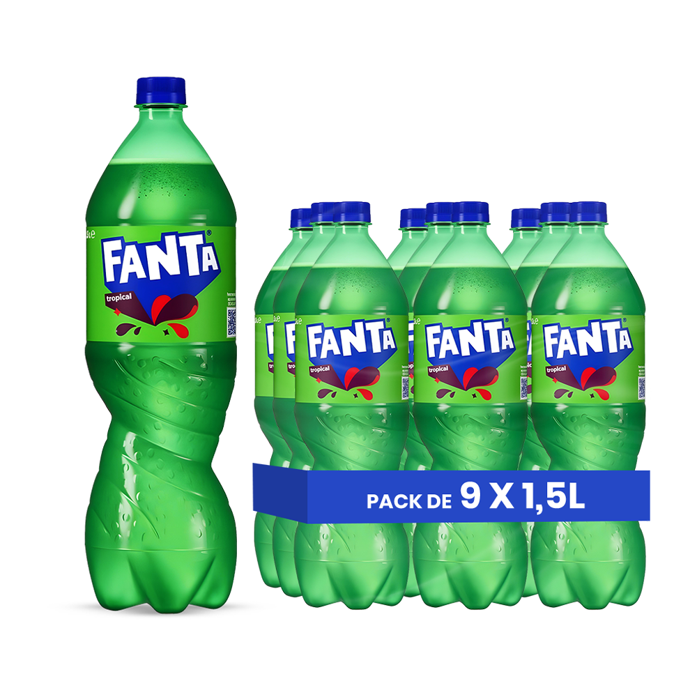 Fanta Tropical (EU) – Pack de 9 Bouteilles (9 x 1,5L) | Soda Fruits Tropicaux