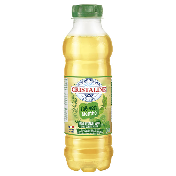 Cristaline Thé Vert Menthe – Pack de 24 Bouteilles (24 x 50cl) | Thé Glacé Naturel