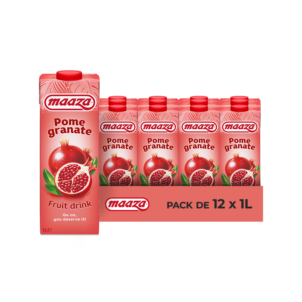 Maaza Grenade – Pack de 12 x 1L | Boisson Saveur Grenade
