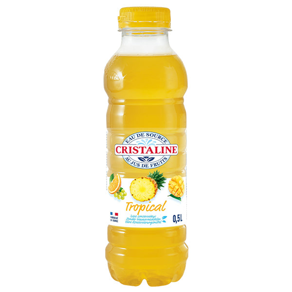 Cristaline Tropical – Pack de 24 Bouteilles (24 x 50cl) | Eau Aromatisée Saveur Tropicale