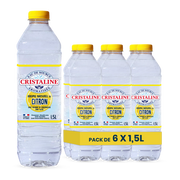 Cristaline Jus de Citron – Pack de 6 Bouteilles (6 x 1,5L) | Grand Format Saveur Citron