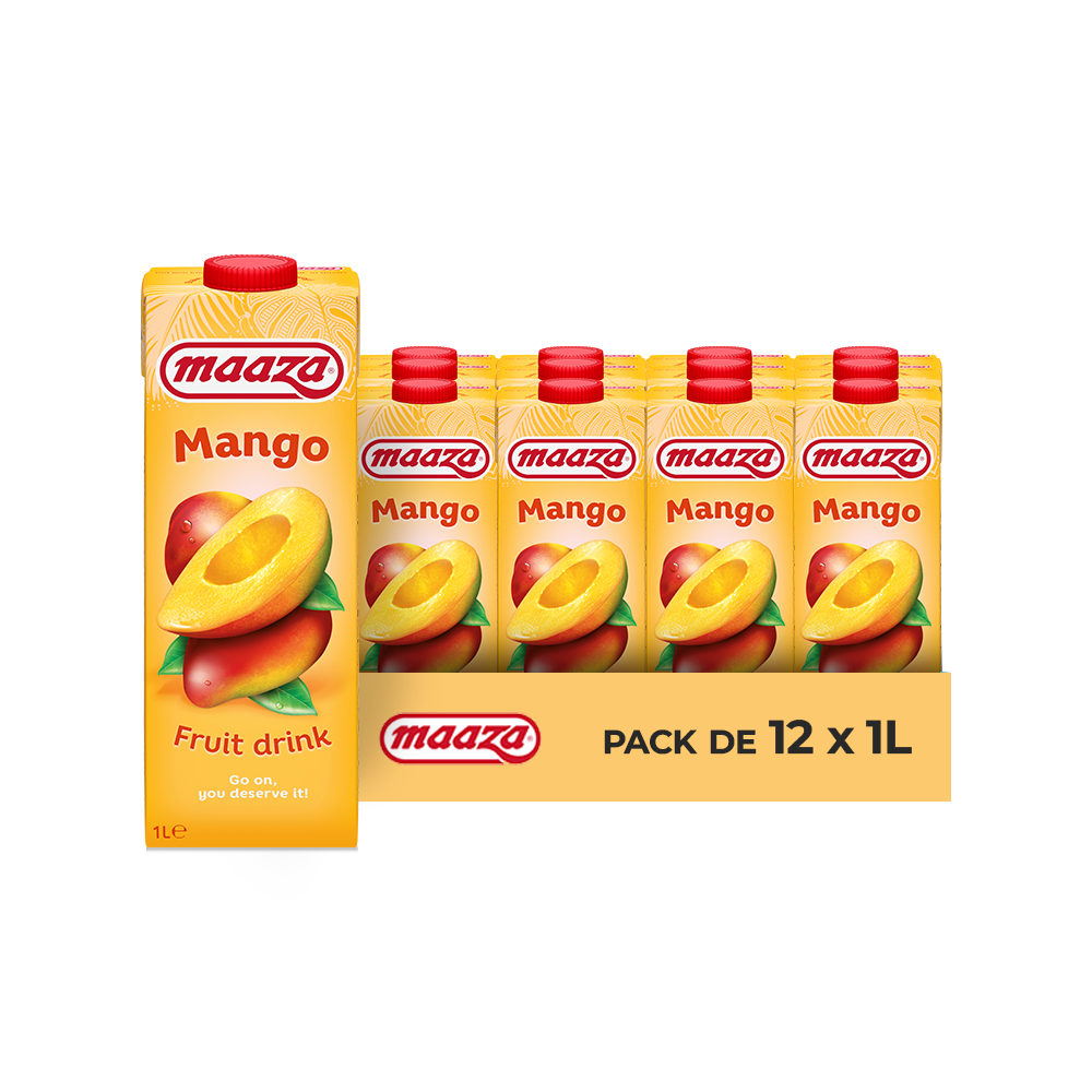 Maaza Mangue – Pack de 12 Bouteilles (12 x 1L) | Saveur Mangue Riche et Onctueuse