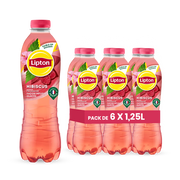 Lipton Ice Tea Hibiscus & Framboise Infusion Glacée Pack 6 x 1,25L – Boisson Naturelle