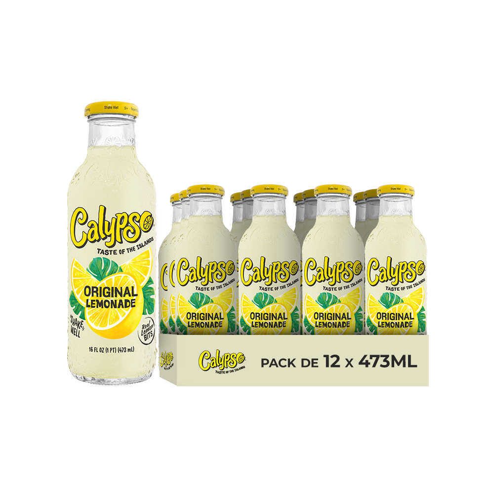 Calypso Original Lemonade – Pack de 12 Bouteilles 473ML | Limonade Originale Rafraîchissante