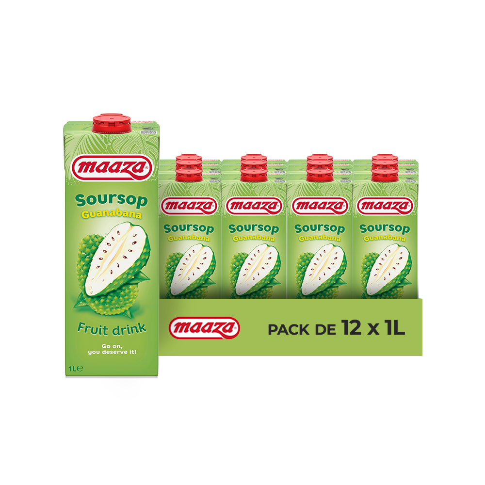 Maaza Corossol – Pack de 12 x 1L | Boisson Fruitée Corossol