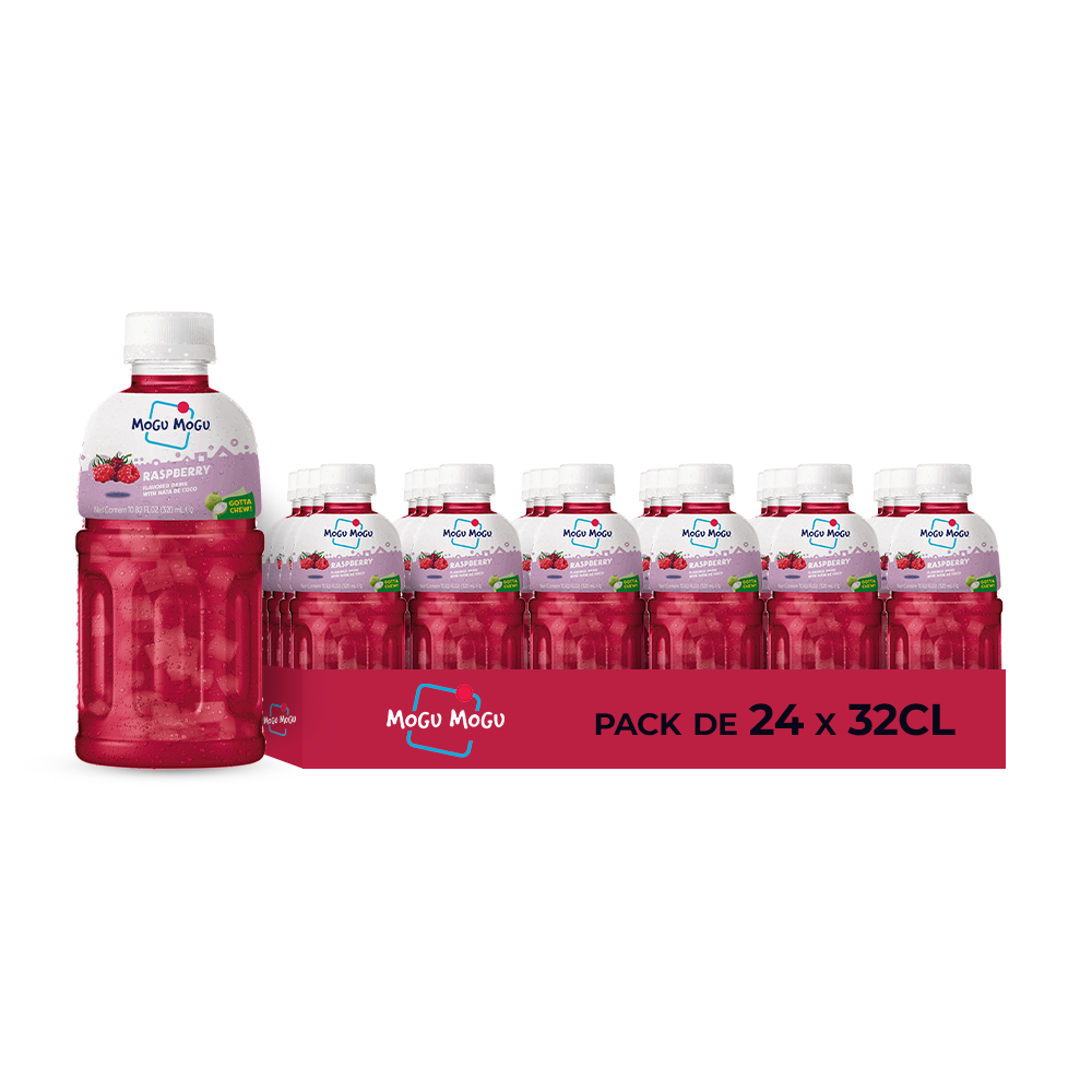 Mogu Mogu Raspberry – Pack de 24 x 32CL | Boisson Framboise Fruitée