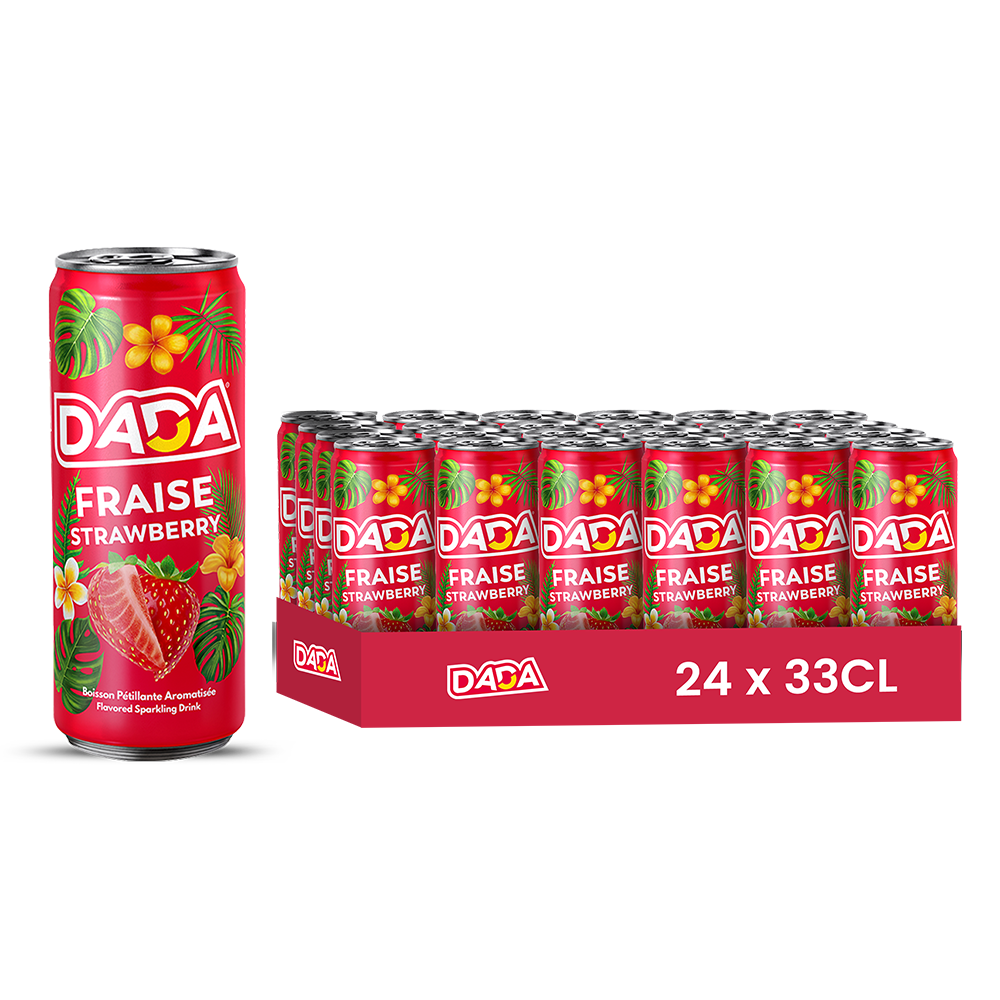 Dada Fraise – Pack de 24 Canettes (24 x 33cl) | Boisson Gazeuse à la Fraise