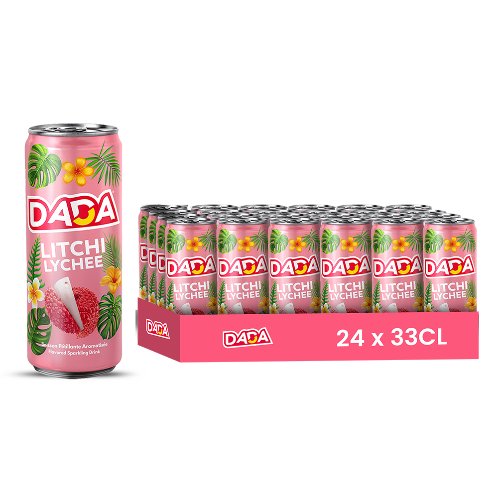 Dada Litchi – Pack de 24 Canettes (24 x 33cl) | Soda Parfumé au Litchi