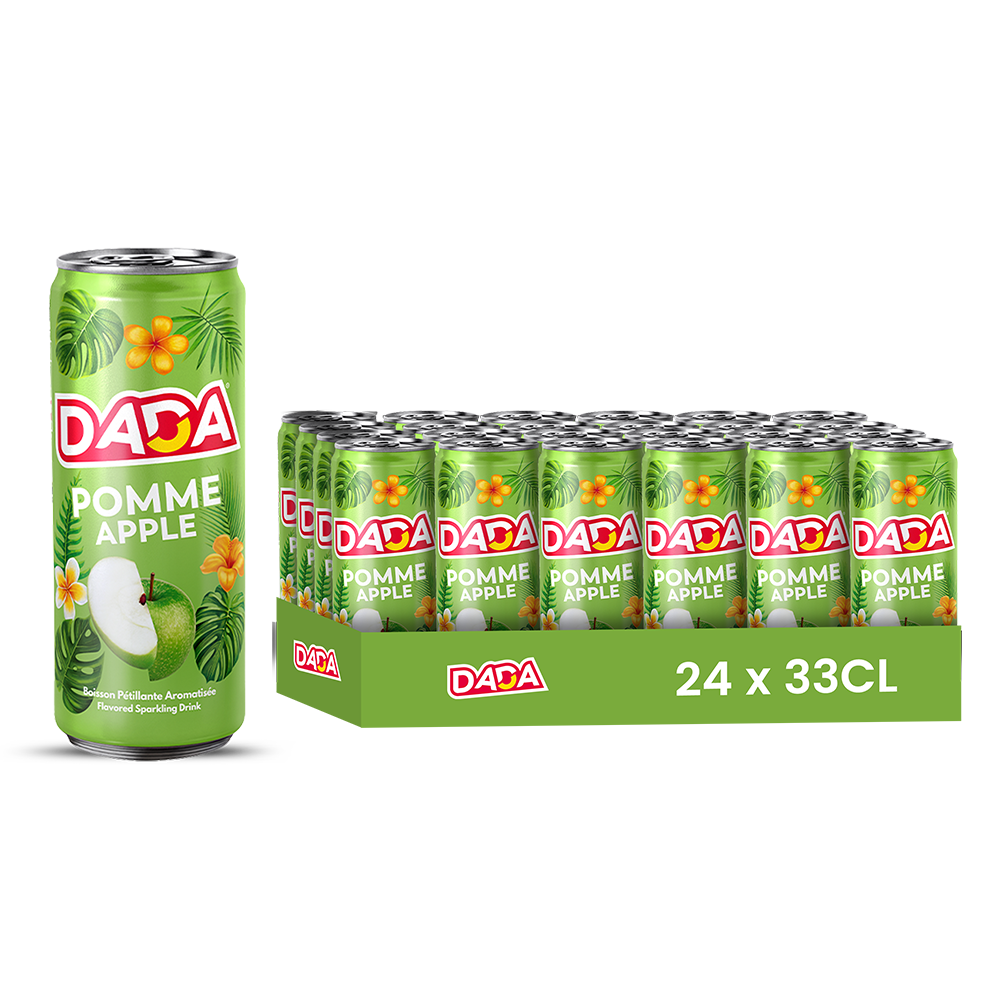 Dada Pomme – Pack de 24 Canettes (24 x 33cl) | Soda Goût Pomme Acidulée