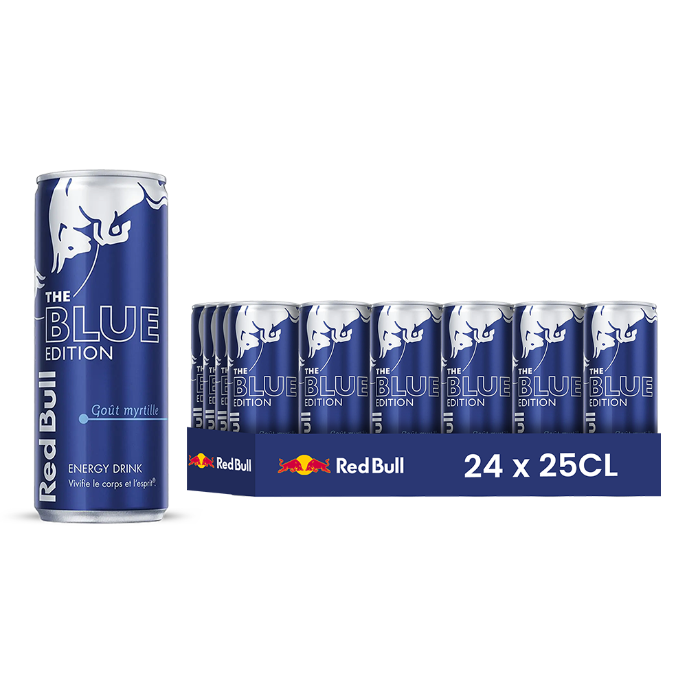 Red Bull Blue Edition – Pack de 24 Canettes (24 x 25cl) | Édition Myrtille