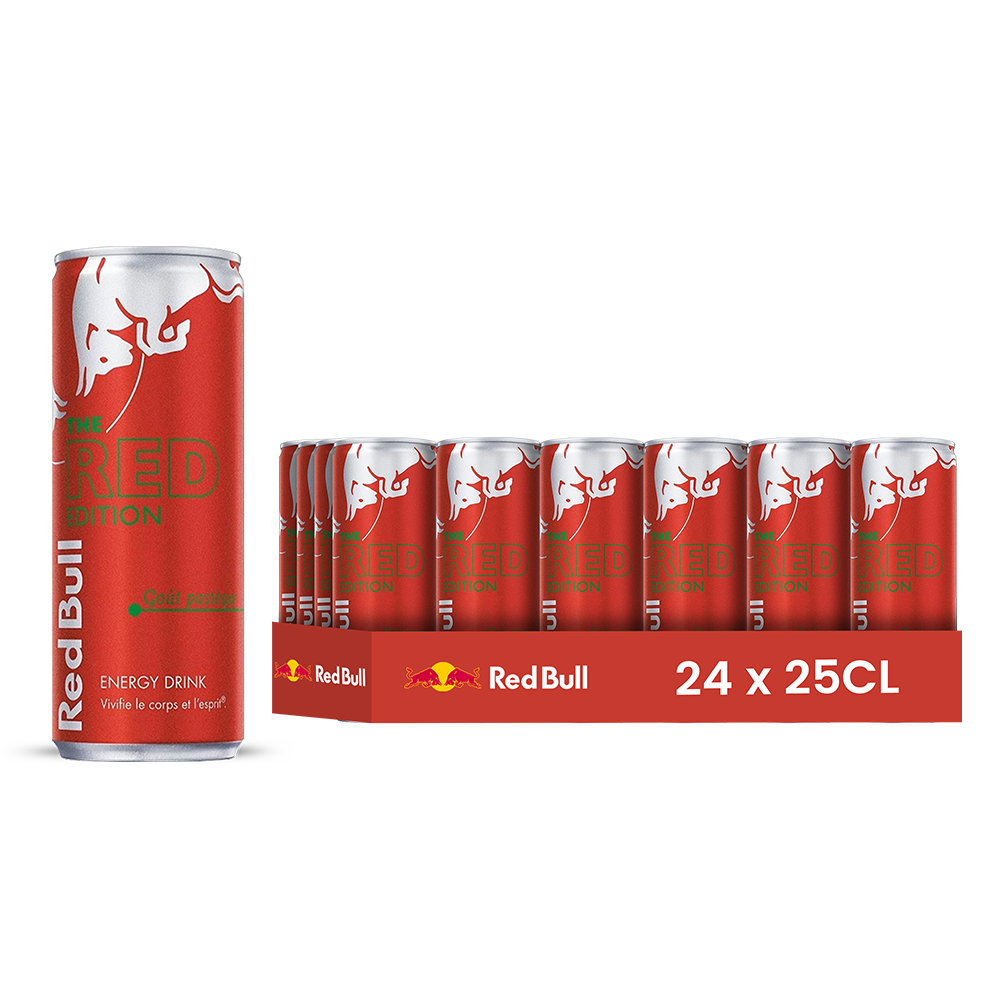 Red Bull Red Edition – Pack de 24 Canettes (24 x 25cl) | Édition Pastèque