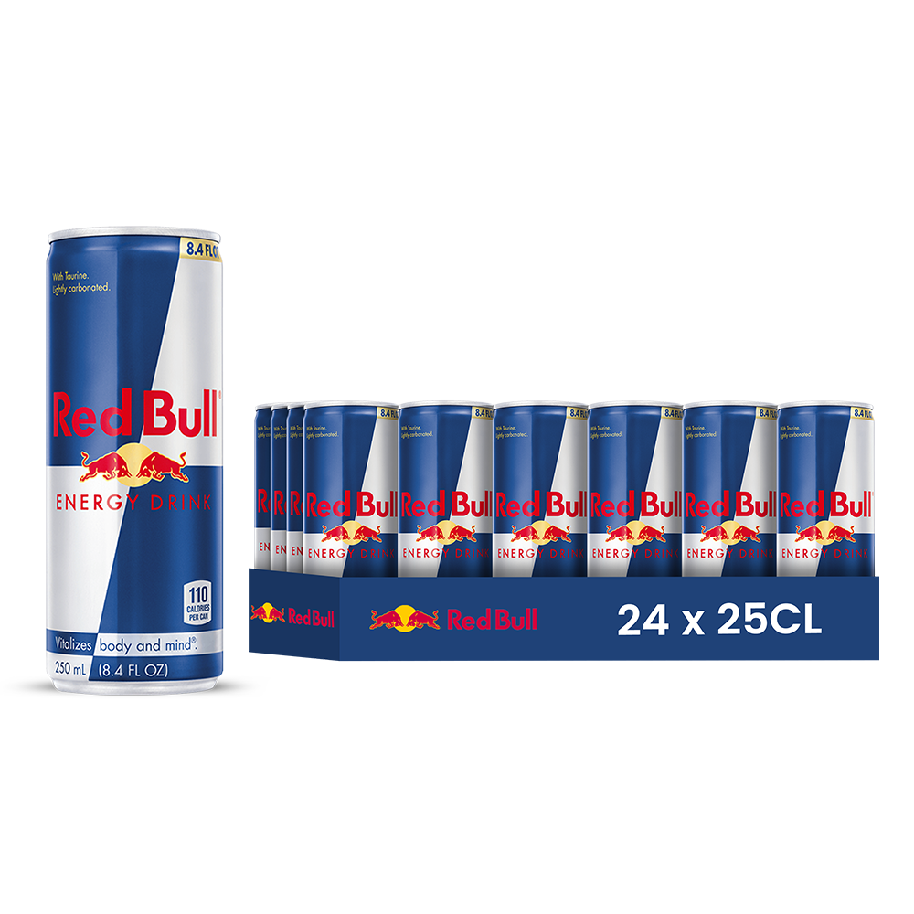 Red Bull Classic – Pack de 24 Canettes (24 x 25cl) | Boisson Énergisante Originale