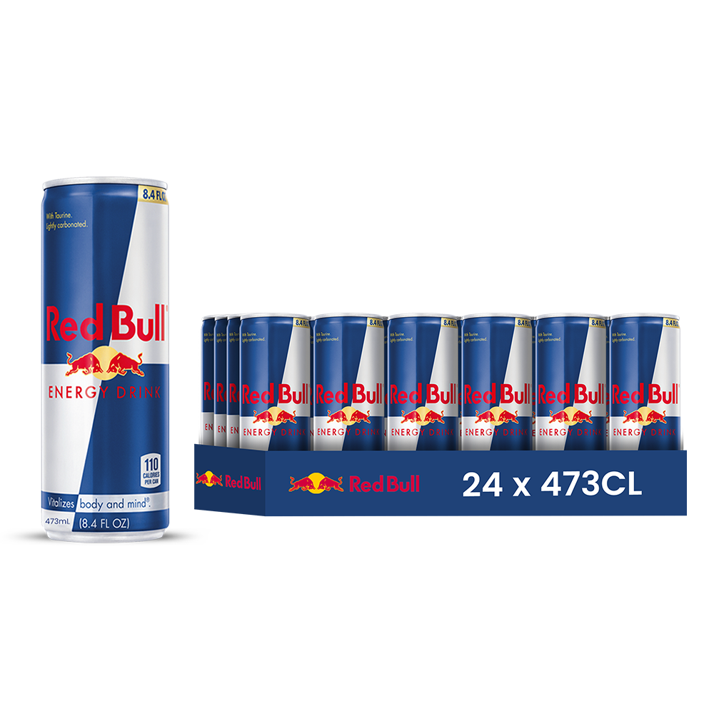 Red Bull Énergie – Pack de 24 Canettes (24 x 473ml) | Grand Format Haute Teneur en Caféine