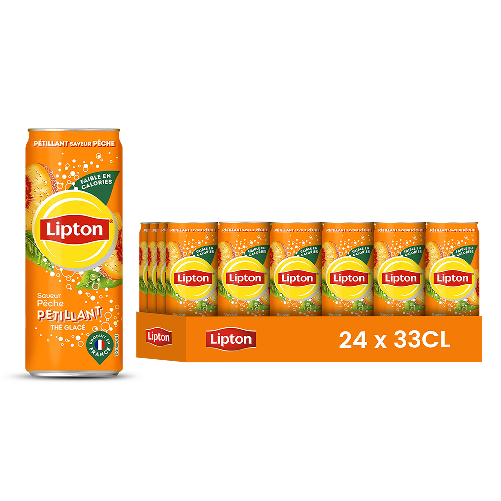 Lipton Ice Tea Sparkling Peach Pack 24 x 33CL Slim – Sparkling Peach Tea Drink