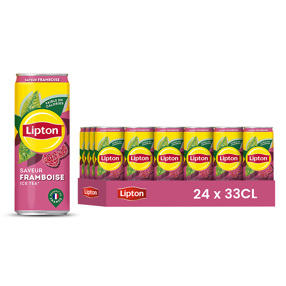 Lipton Ice Tea Framboise Pack 24 x 33CL Slim – Thé Glacé Saveur Framboise