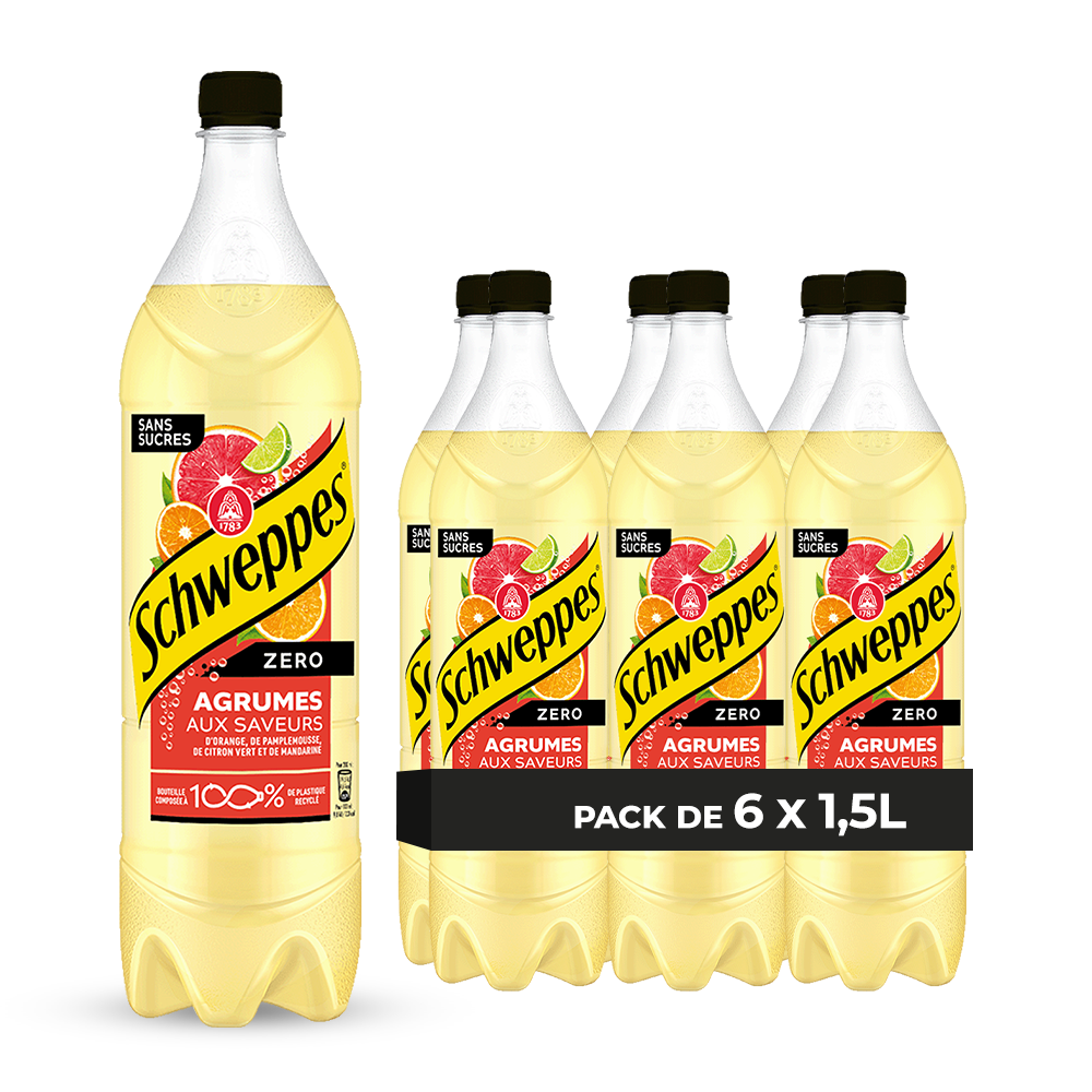 Schweppes Zero Citrus 6 x 1.5L x 84 Pack (FR)