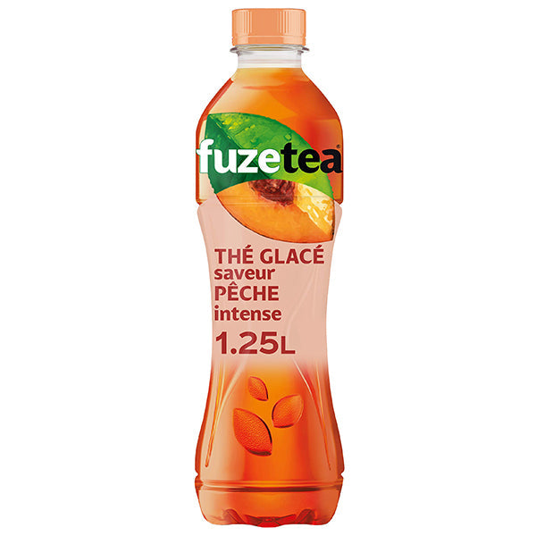 Fuze Tea Pêche – Pack de 6 Bouteilles (6 x 1,25L) | Thé Glacé Naturel