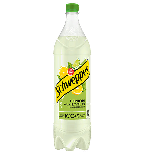Schweppes Lemon – Pack of 6 1.5L Bottles | Sparkling Lemon Drink Large Bottle