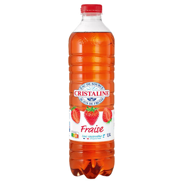 Cristaline Fraise – Pack de 6 Bouteilles (6 x 1,5L) | Format Familial Saveur Fraise