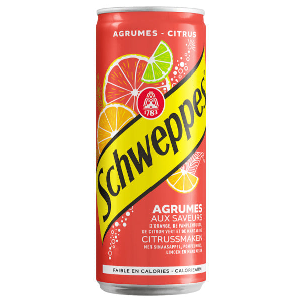 Schweppes Citrus – Pack of 24 Cans (24 x 33cl) | Citrus Flavored Soft Drink 