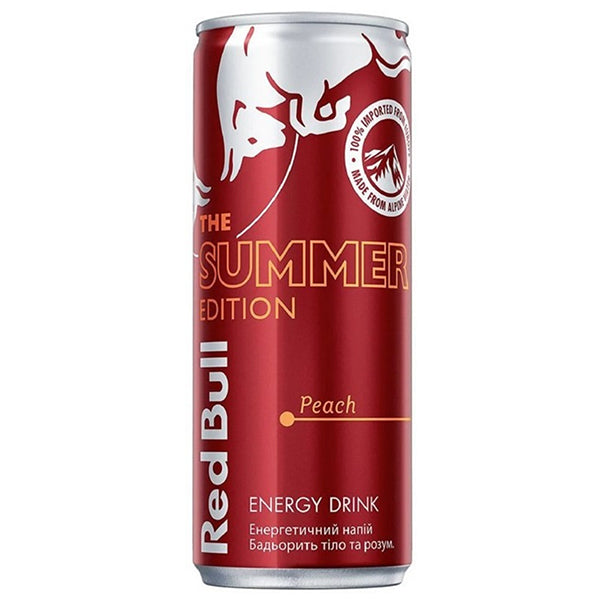 Red Bull Peach Edition – Pack de 24 Canettes (24 x 25cl) | Goût Pêche Édition Limitée