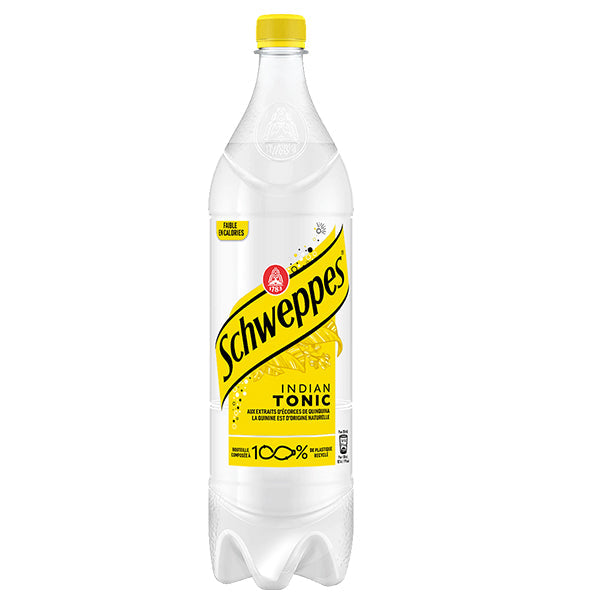 Schweppes Indian Tonic – Pack de 6 Bouteilles 1,5L | Eau Tonique Indienne Grande Bouteille