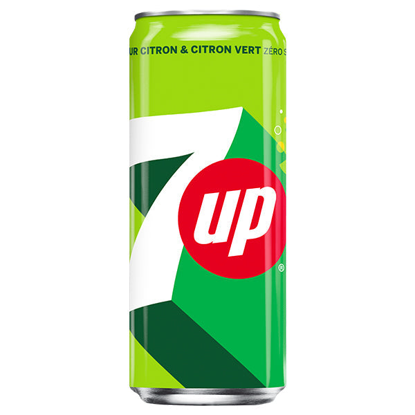 7UP Citron & Citron Vert – Pack de 24 Canettes (24 x 33cl) | Goût Frais et Acidulé