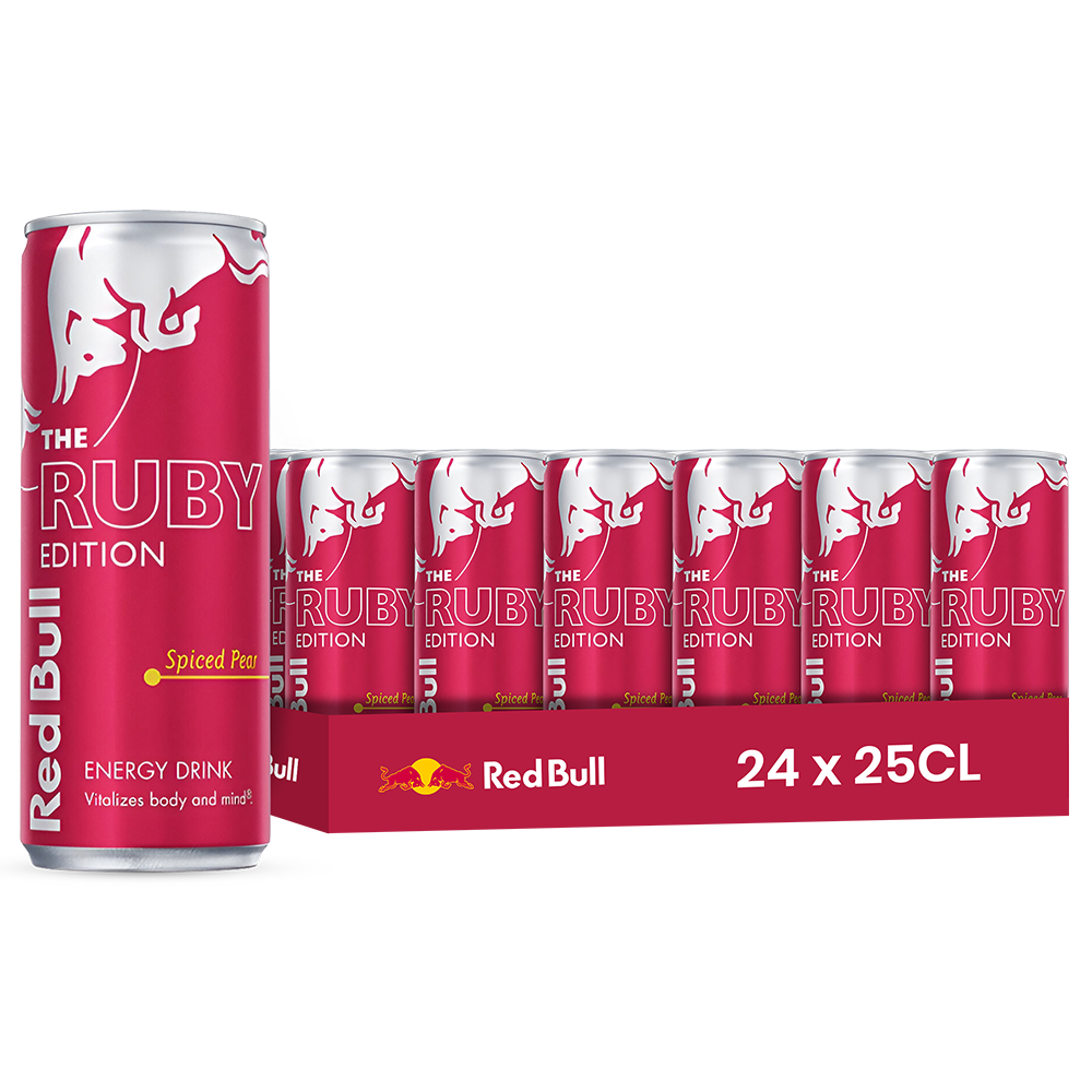 Red Bull Ruby Edition – Pack de 24 Canettes (24 x 25cl) | Édition Limitée au Goût Fruits Rouges