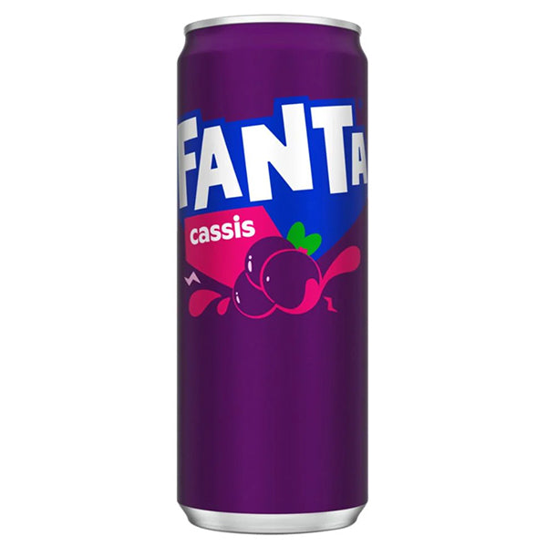Fanta Cassis (FR) – Pack de 24 Canettes (24 x 33cl) | Saveur Fruits Noirs Intenses