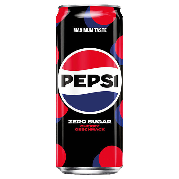 Pepsi Cherry Zero – Pack de 24 Canettes (24 x 33cl) | Format Éco Saveur Cerise