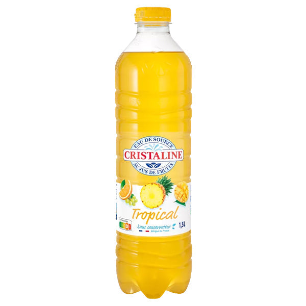 Cristaline Tropical – Pack de 6 Bouteilles (6 x 1,5L) | Eau Aromatisée Exotique
