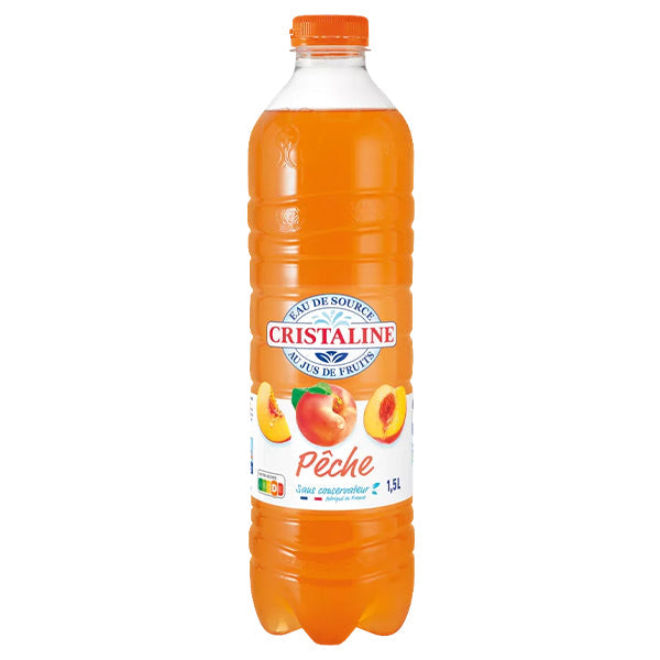 Cristaline Pêche – Pack de 6 Bouteilles (6 x 1,5L) | Grand Format Économique