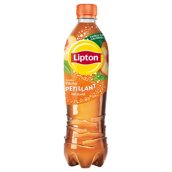 Lipton Ice Tea Pêche Pétillant Pack 6 x 1,25L – Thé Gazeux Saveur Pêche