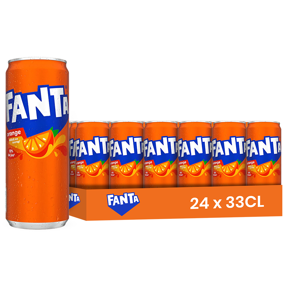 Fanta Orange (EU) – Pack de 24 Canettes (24 x 33cl) | Boisson Gazeuse Classique