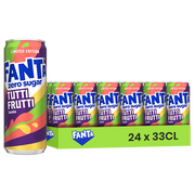 Fanta Tutti Frutti Zero (FR) – Pack de 24 Canettes (24 x 33cl) | Saveur Fruité Sans Sucre